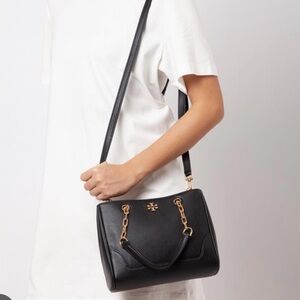 NWT Tory Burch Black Shoulder Bag with Gold Chain